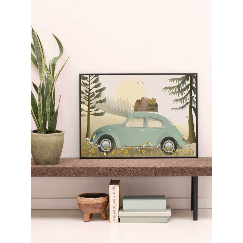 ViSSEVASSE Poster "VW Beetle Green" 50x70