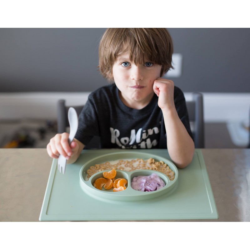 Ezpz: Εκπαιδευτικό πιάτο 24+ μηνών Happy Mat - Sage