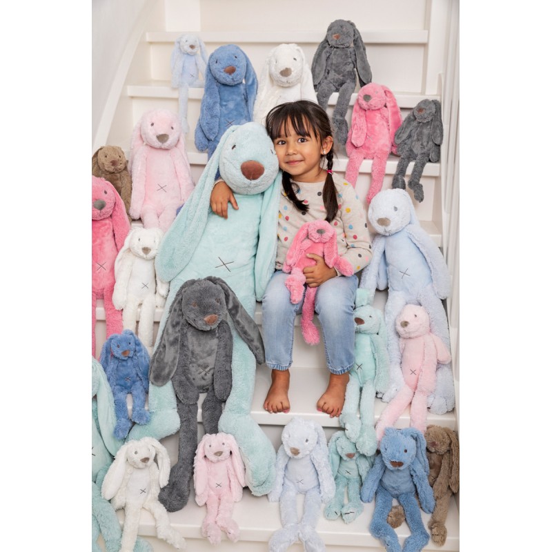 Happy Horse Κουδουνίστρα λούτρινος λαγός - Old pink 18εκ.