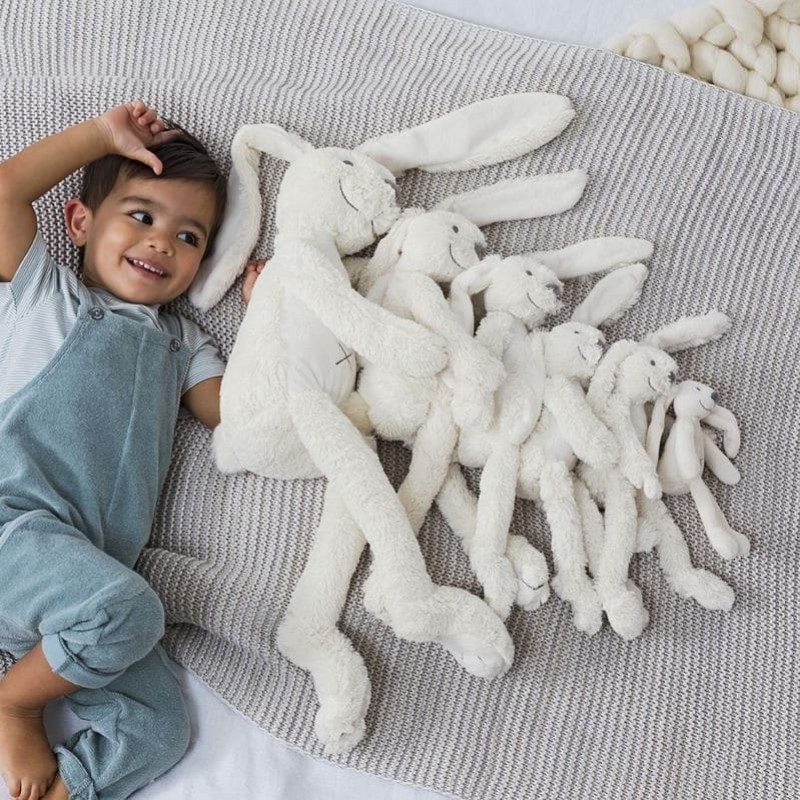 Happy horse Λούτρινο κουνέλι με λευκούς ήχους & φωτάκι νυκτός - Ivory