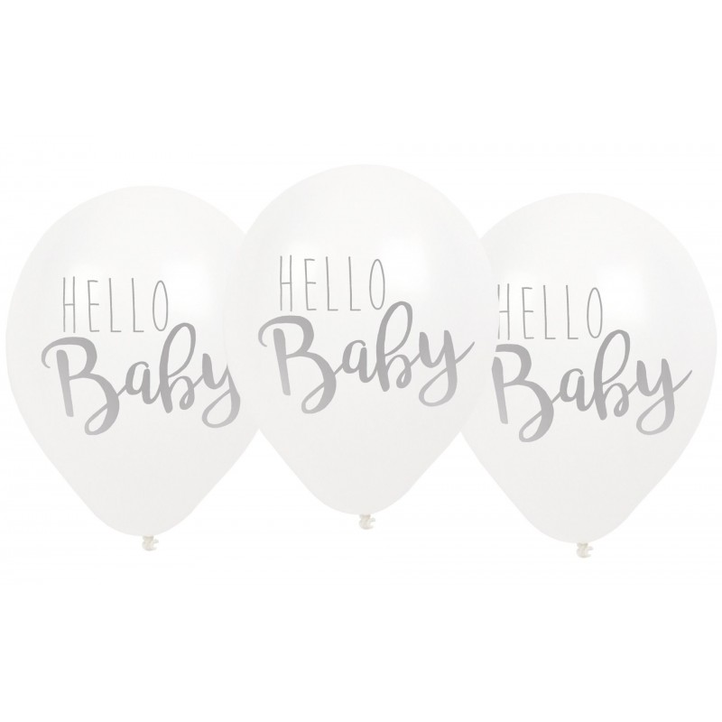 Jabadabado: Μπαλόνια "Hello Baby" Άσπρα