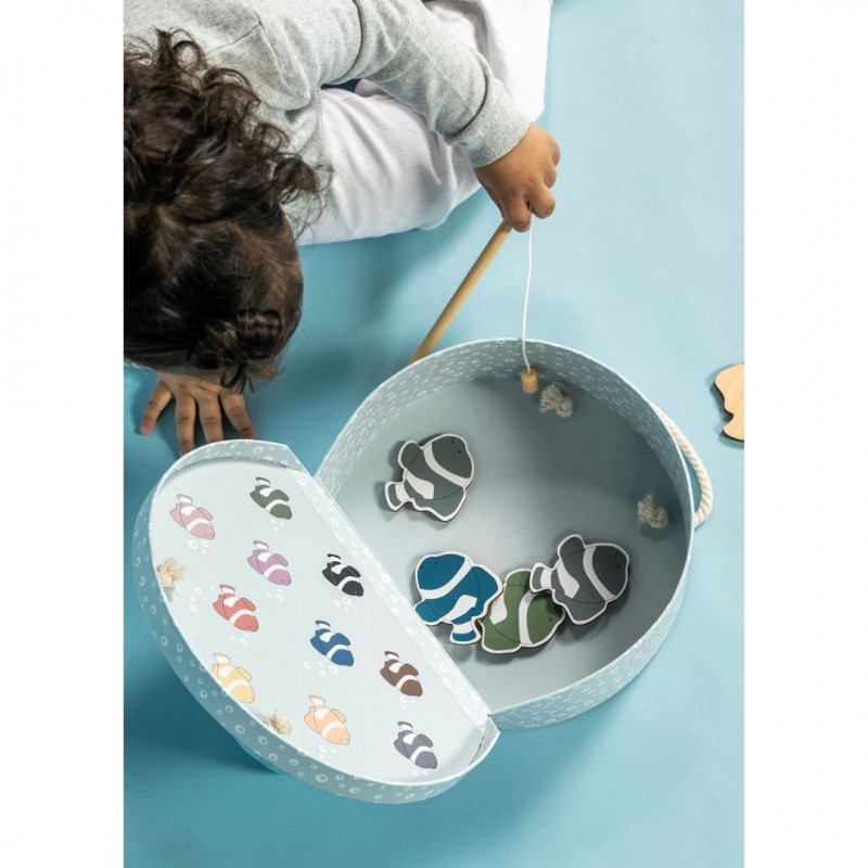 Jabadabado: Βαλιτσάκι με ξύλινα σύνεργα ψαρέματος με μαγνήτη