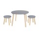Jabadabado: Ξύλινο τραπεζάκι με δύο σκαμπό Γκρί