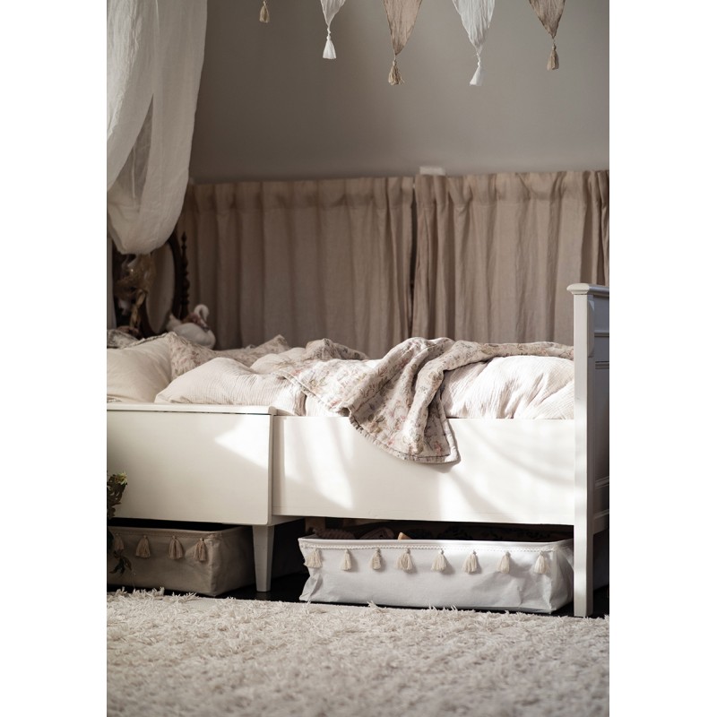 Jabadabado: Υφασμάτινο καλάθι αποθήκευσης (για κάτω από το κρεβάτι) Λευκό