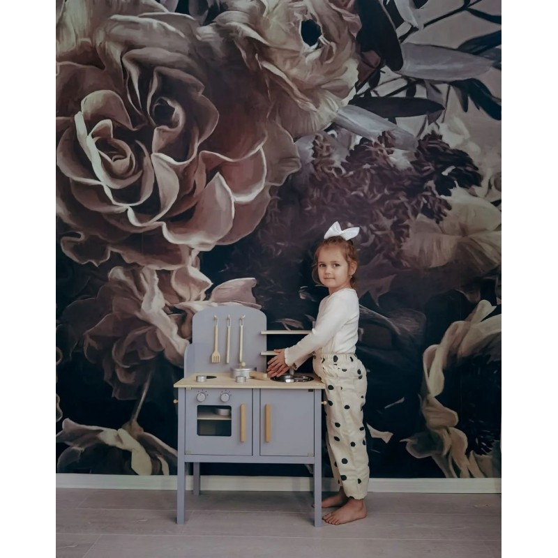 Jabadabado: Ξύλινη παιδική κουζίνα με κατσαρολικά Γκρι