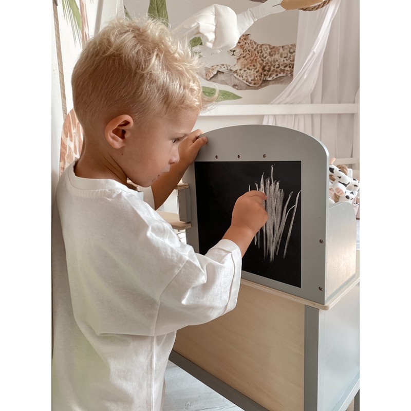 Jabadabado: Ξύλινη παιδική κουζίνα με κατσαρολικά Γκρι