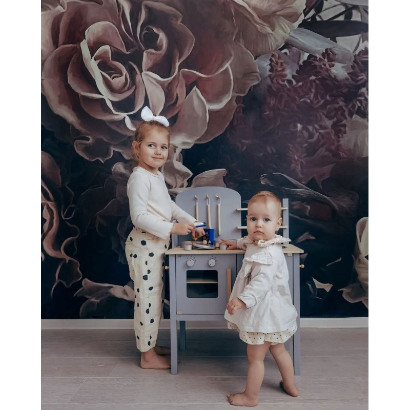 Jabadabado: Ξύλινη παιδική κουζίνα με κατσαρολικά Γκρι