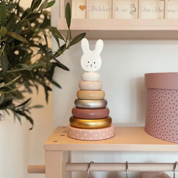 Jabadabado: Ξύλινη πυραμίδα με χρωματιστούς κρίκους Bunny