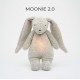 MOONIE 2.0: Επαναφορτιζόμενο βοήθημα ύπνου με ηχογράφηση & αισθητήρα κλάματος – Οργανικό βαμβάκι Gray Bunny