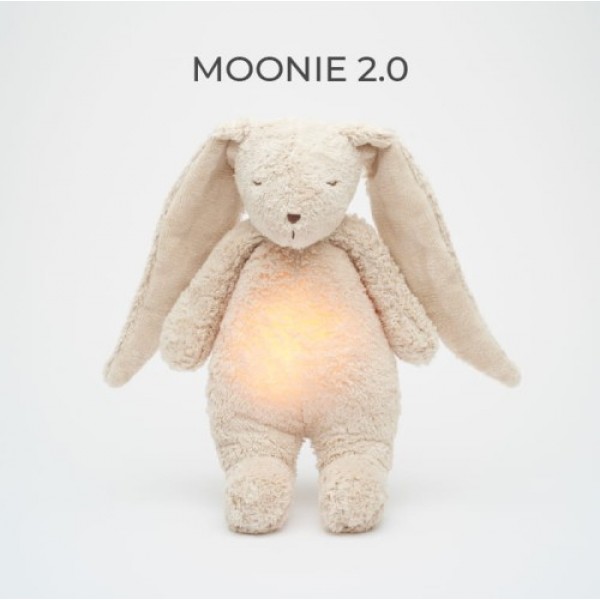 MOONIE 2.0: Επαναφορτιζόμενο βοήθημα ύπνου με ηχογράφηση & αισθητήρα κλάματος – Οργανικό βαμβάκι Sand Bunny