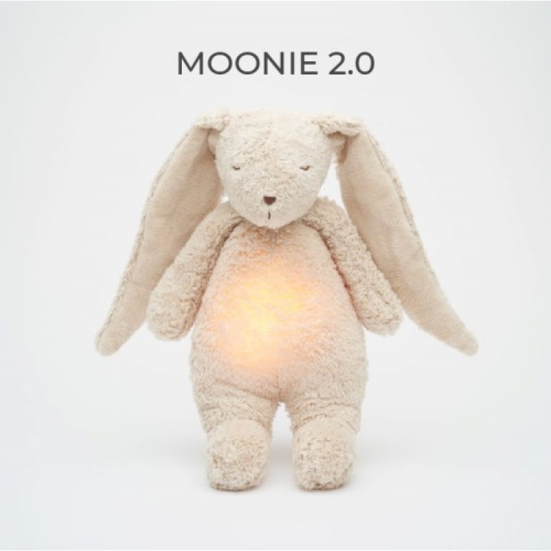 MOONIE 2.0: Επαναφορτιζόμενο βοήθημα ύπνου με ηχογράφηση & αισθητήρα κλάματος – Οργανικό βαμβάκι Sand Bunny