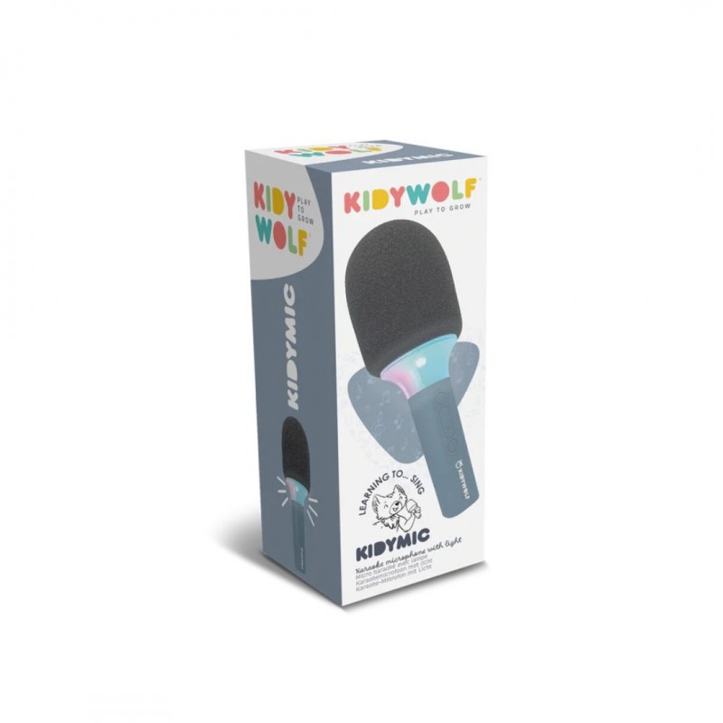 KIDYWOLF: Μικρόφωνο Karaoke επαναφορτιζόμενο με φως & bluetooth- Μπλε