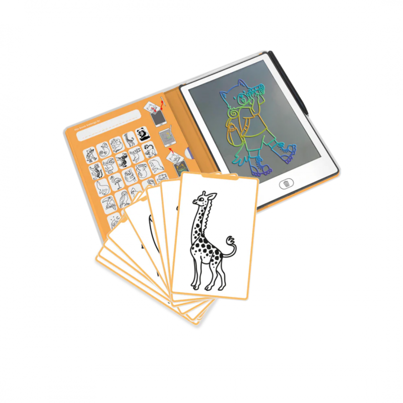 KIDYWOLF: Tablet ζωγραφικής με οθόνη LCD (30 κάρτες)- Animals
