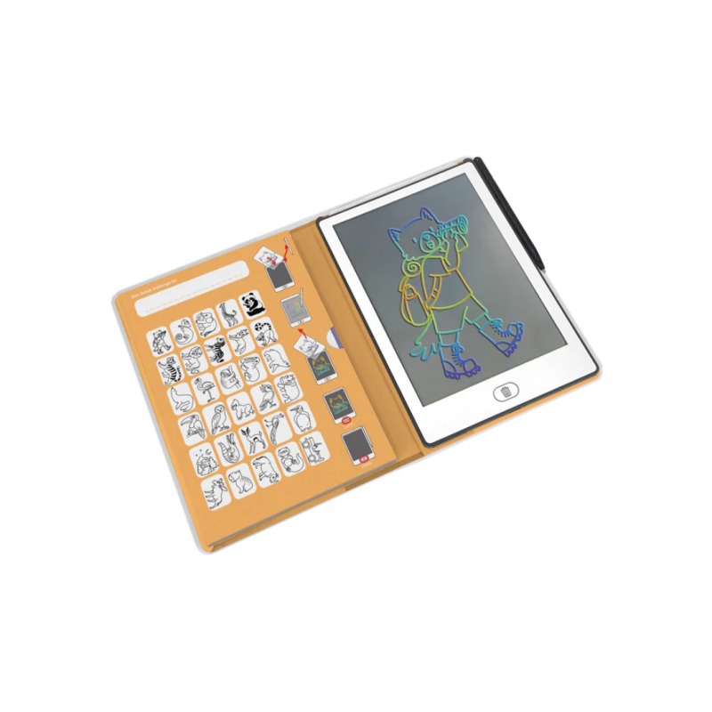 KIDYWOLF: Tablet ζωγραφικής με οθόνη LCD (30 κάρτες)- Animals