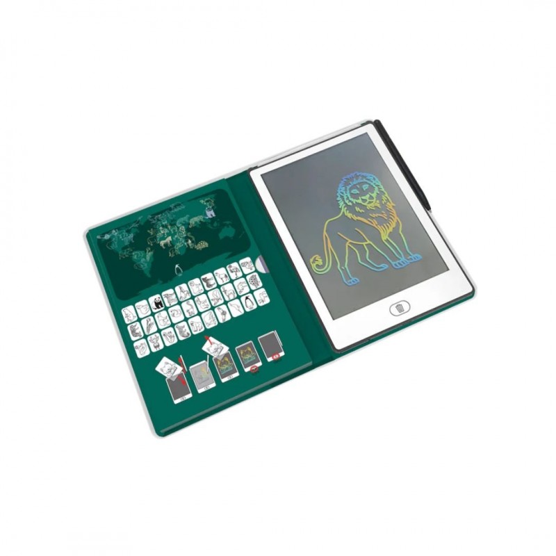 KIDYWOLF: Tablet ζωγραφικής με οθόνη LCD (30 κάρτες)- Animals Around The World