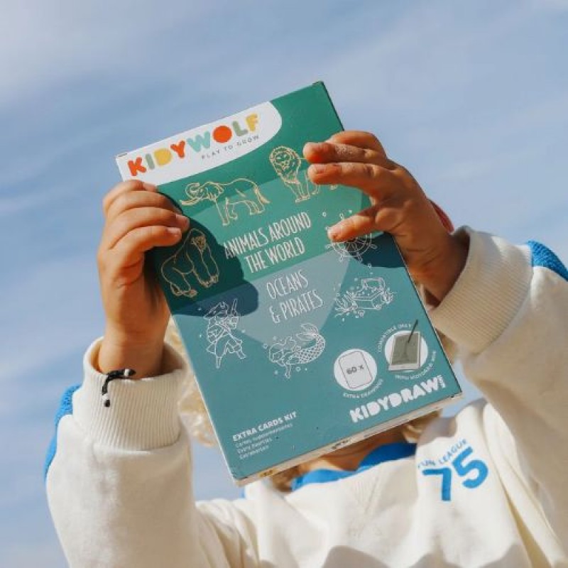 KIDYWOLF: 60 κάρτες για τα Mini Tablet ζωγραφικής με θέμα "Animals Around the World" & "Oceans and Pirates"