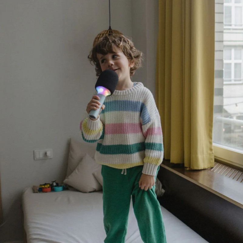 KIDYWOLF: Μικρόφωνο Karaoke επαναφορτιζόμενο με φως & bluetooth- Επιλέξτε χρώμα