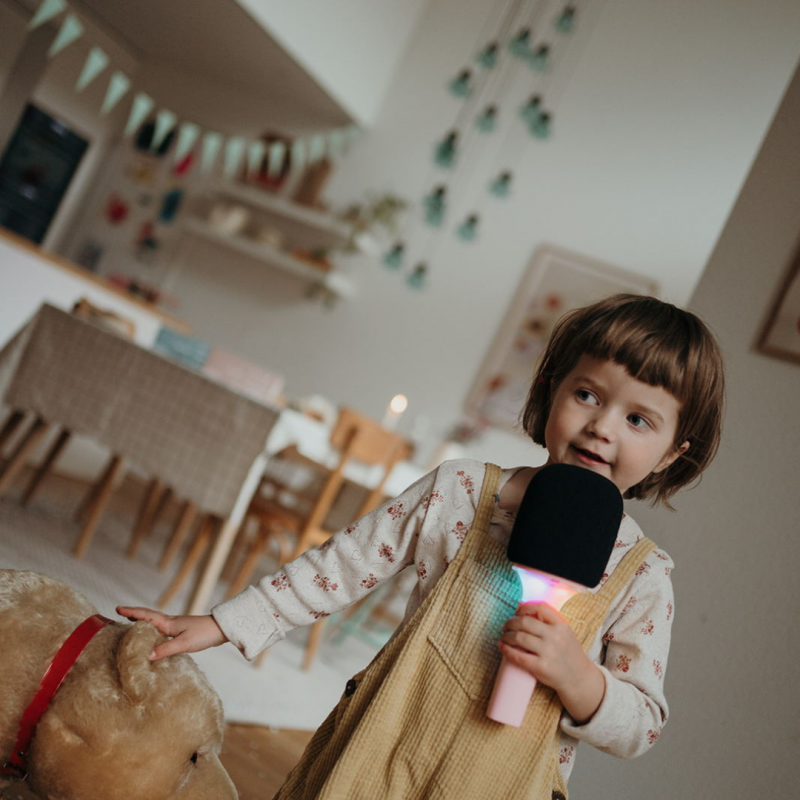 KIDYWOLF: Μικρόφωνο Karaoke επαναφορτιζόμενο με φως & bluetooth- Επιλέξτε χρώμα