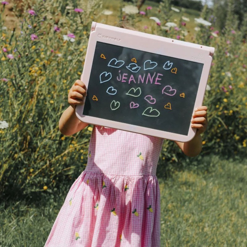 KIDYWOLF: Tablet ζωγραφικής με φως, 2 όψεων με οθόνη LΕD & μαυροπίνακα- Σχέδιο Μόδας