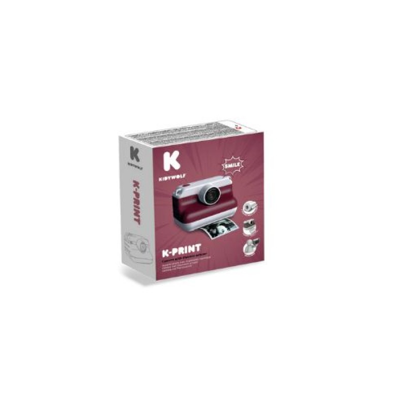 KIDYWOLF: Φωτογραφική μηχανή με θερμική εκτύπωση - Κόκκινη Instant Camera