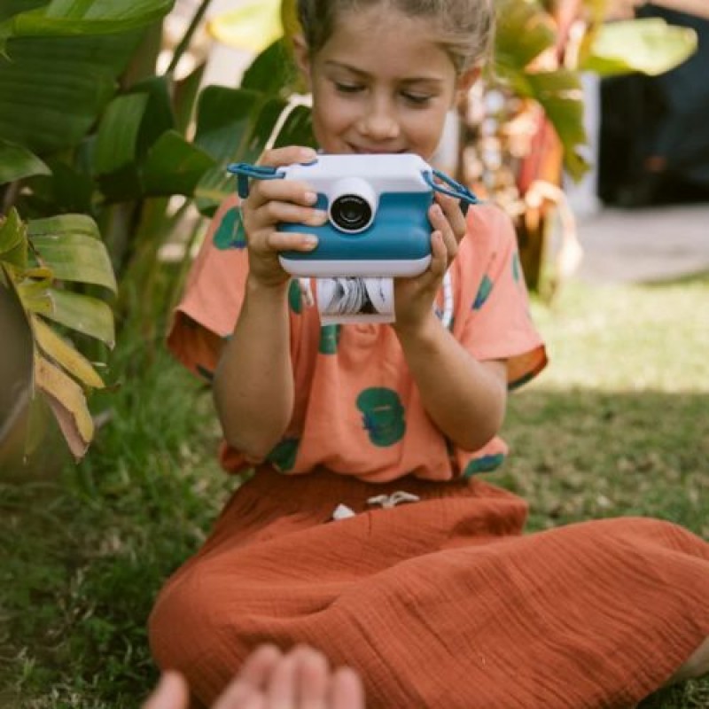 KIDYWOLF: Φωτογραφική μηχανή με θερμική εκτύπωση - Μπλε Instant Camera