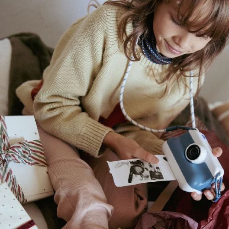 KIDYWOLF: Φωτογραφική μηχανή με θερμική εκτύπωση - Μπλε Instant Camera
