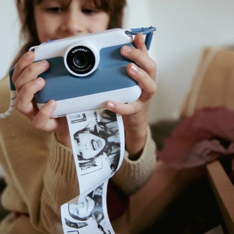 KIDYWOLF: Φωτογραφική μηχανή με θερμική εκτύπωση - Μπλε Instant Camera