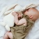 MOONIE: Επαναφορτιζόμενο βοήθημα ύπνου με αισθητήρα κλάματος και φωτισμό - Cream Bunny