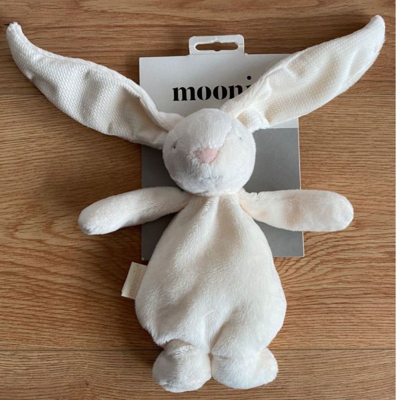 Moonie: Αισθητηριακό πανάκι αγκαλιάς με κόκκους στην κοιλίτσα Cream Bunny