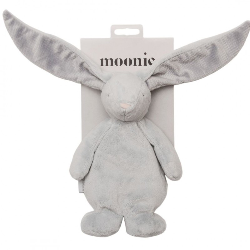 Moonie: Αισθητηριακό πανάκι αγκαλιάς με κόκκους στην κοιλίτσα Silver Bunny