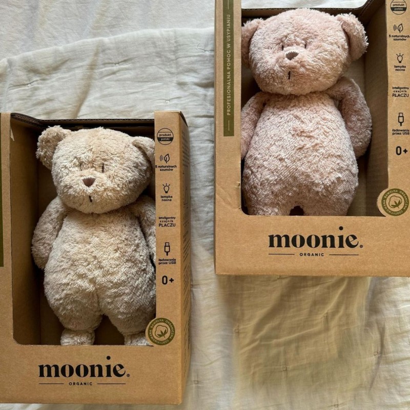 MOONIE 2.0: Επαναφορτιζόμενο βοήθημα ύπνου με ηχογράφηση & αισθητήρα κλάματος – Οργανικό βαμβάκι Rose