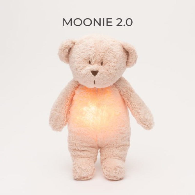 MOONIE 2.0: Επαναφορτιζόμενο βοήθημα ύπνου με ηχογράφηση & αισθητήρα κλάματος – Οργανικό βαμβάκι Rose