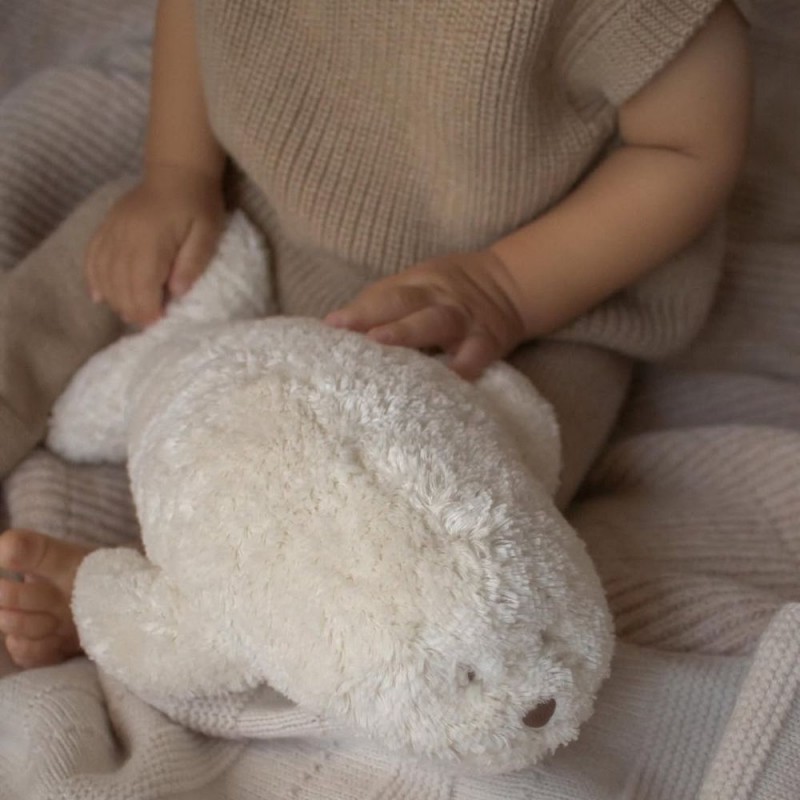 MOONIE 2.0: Επαναφορτιζόμενο βοήθημα ύπνου Φώκια με ηχογράφηση & αισθητήρα κλάματος – Οργανικό βαμβάκι Polar