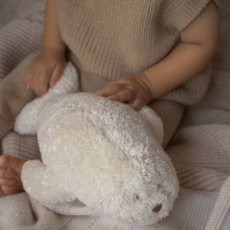 MOONIE 2.0: Επαναφορτιζόμενο βοήθημα ύπνου Φώκια με ηχογράφηση & αισθητήρα κλάματος – Οργανικό βαμβάκι Polar