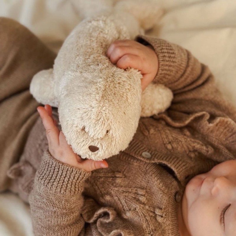 MOONIE 2.0: Επαναφορτιζόμενο βοήθημα ύπνου Φώκια με ηχογράφηση & αισθητήρα κλάματος – Οργανικό βαμβάκι Sand