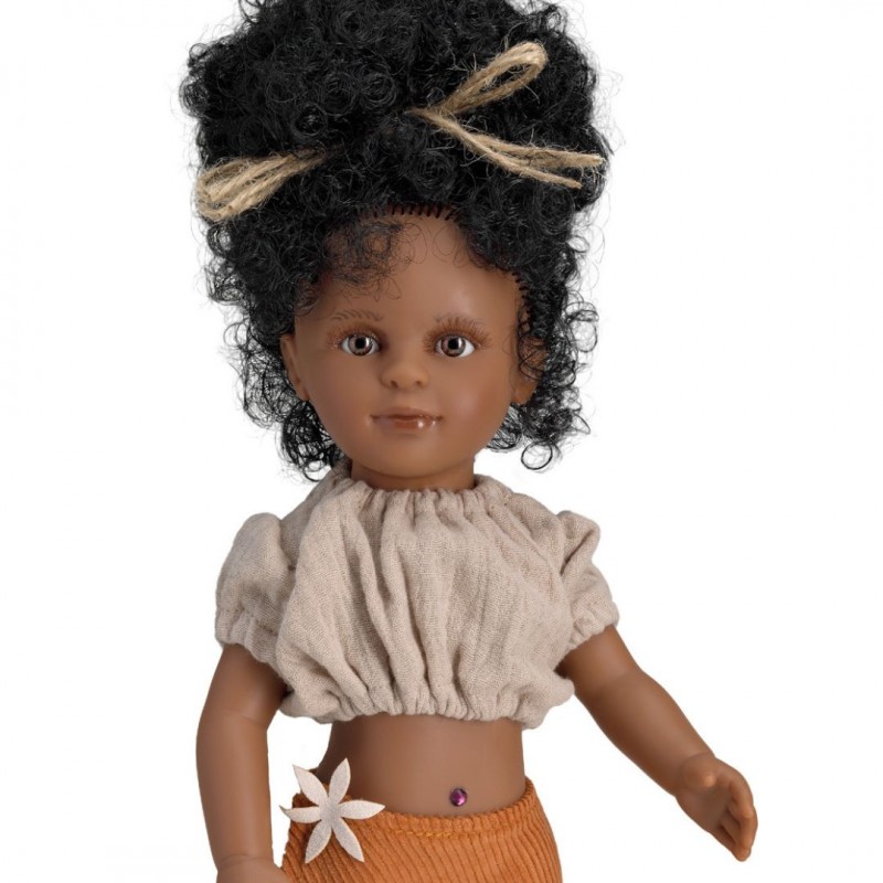Magic baby κούκλα Nina Afro με πορτοκαλί φούστα