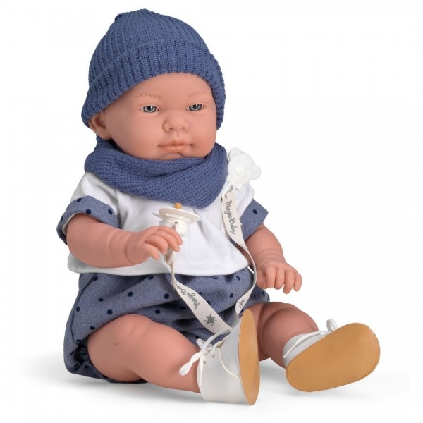 Magic baby κούκλα Mario με μπλε σκουφάκι και μπλε κασκόλ