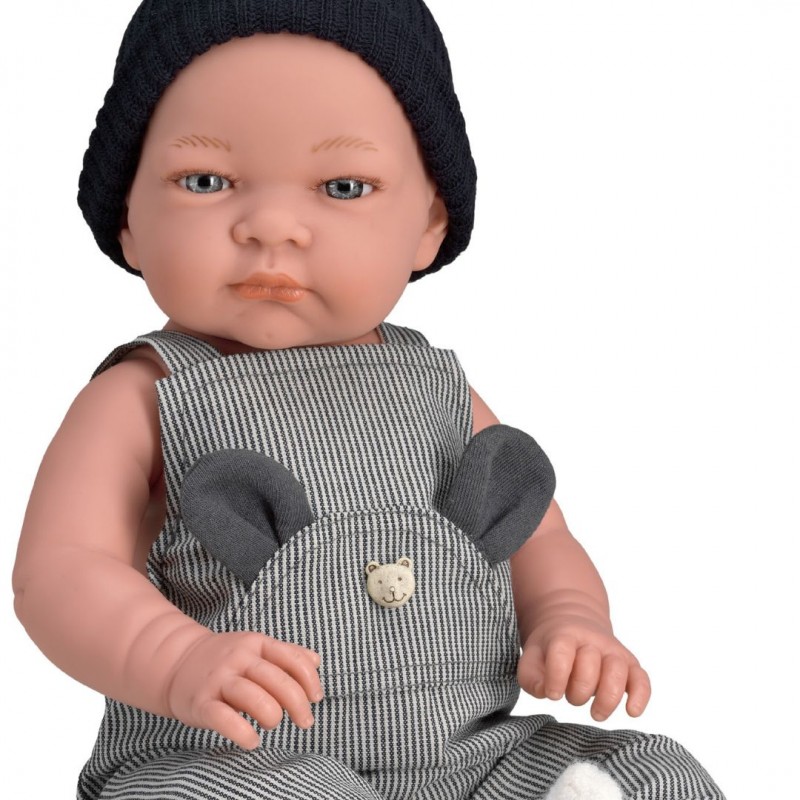Magic baby κούκλα "John με ριγέ σαλοπέτα και σκούφο"