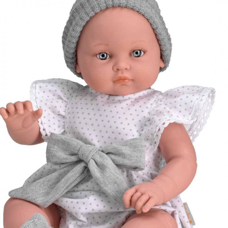 Magic baby κούκλα "Alicia με λευκό φόρεμα και σκούφο"