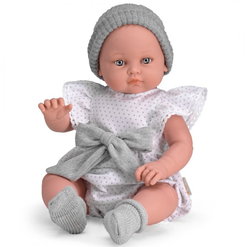 Magic baby κούκλα "Alicia με λευκό φόρεμα και σκούφο"