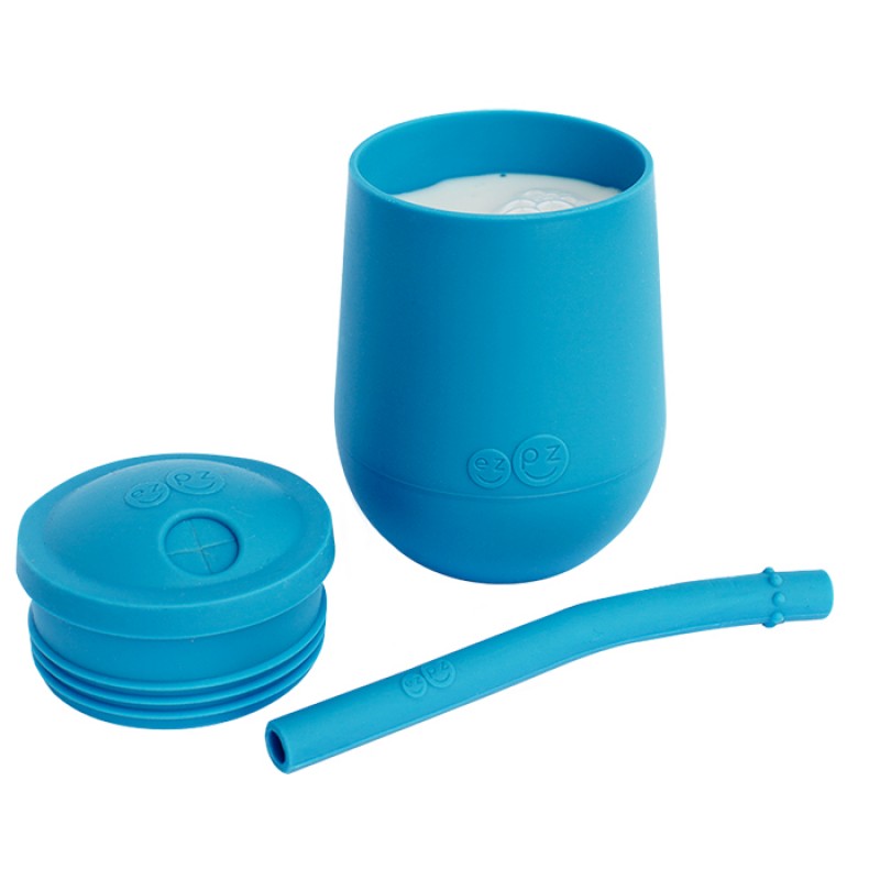 Ezpz Εκπαιδευτικό ποτήρι Mini Cup + καλαμάκι Blue