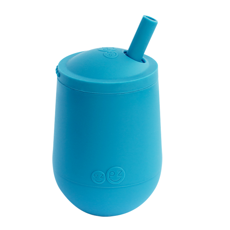 Ezpz Εκπαιδευτικό ποτήρι Mini Cup + καλαμάκι Blue