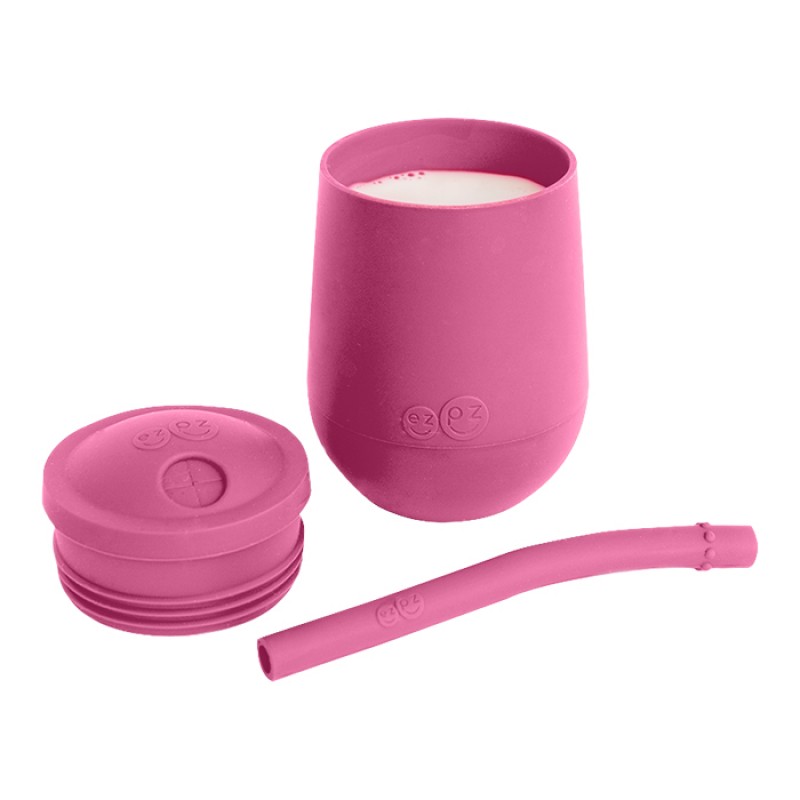 Ezpz Εκπαιδευτικό ποτήρι Mini Cup + καλαμάκι Pink