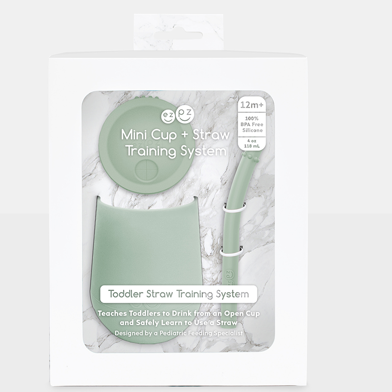 Ezpz Εκπαιδευτικό ποτήρι Mini Cup + καλαμάκι Sage