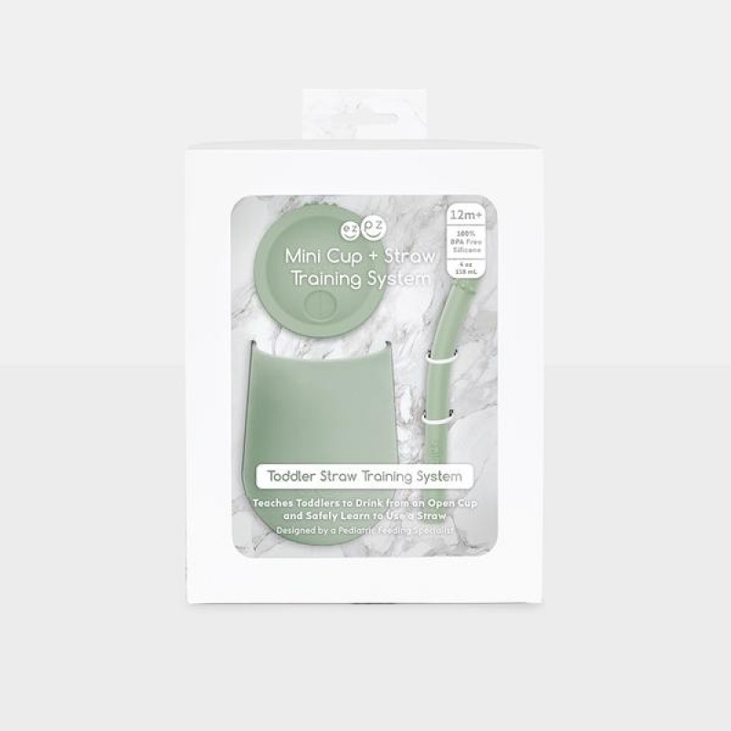 Ezpz Εκπαιδευτικό ποτήρι Mini Cup + καλαμάκι Sage