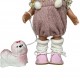 Nines D'Onil: Little Mia με κατοικίδιο σκυλάκι και ροζ σκουφάκι- 23 εκ.