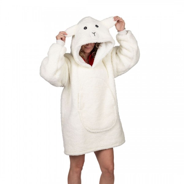 Noxxiez Κουβέρτα Hoodie με κουκούλα και μανίκια Sheep για ενήλικες και εφήβους XL