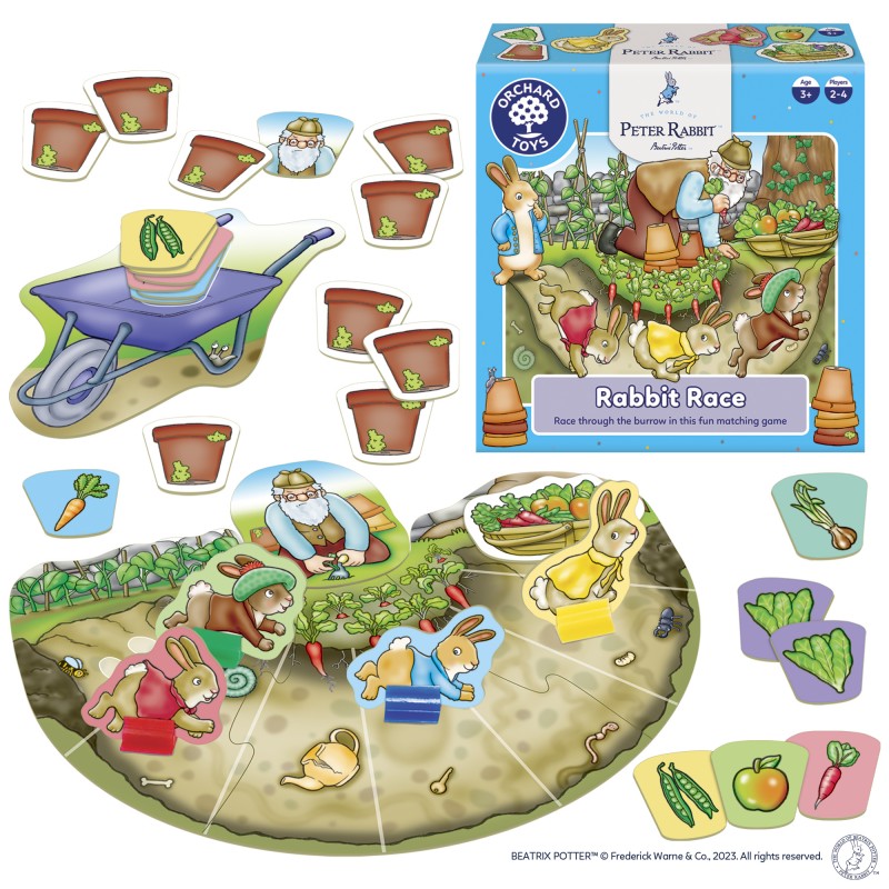 Orchard Toys Εκπαιδευτικό Επιτραπέζιο Παιχνίδι "Αγώνες με τον Peter Rabbit" Για Παιδιά 3-6 ετών