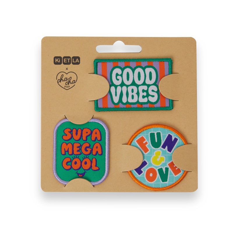 KiETLA: Σετ διακοσμητικά αυτοκόλλητα με βέλκρο - patch 3 τεμάχια - Typo