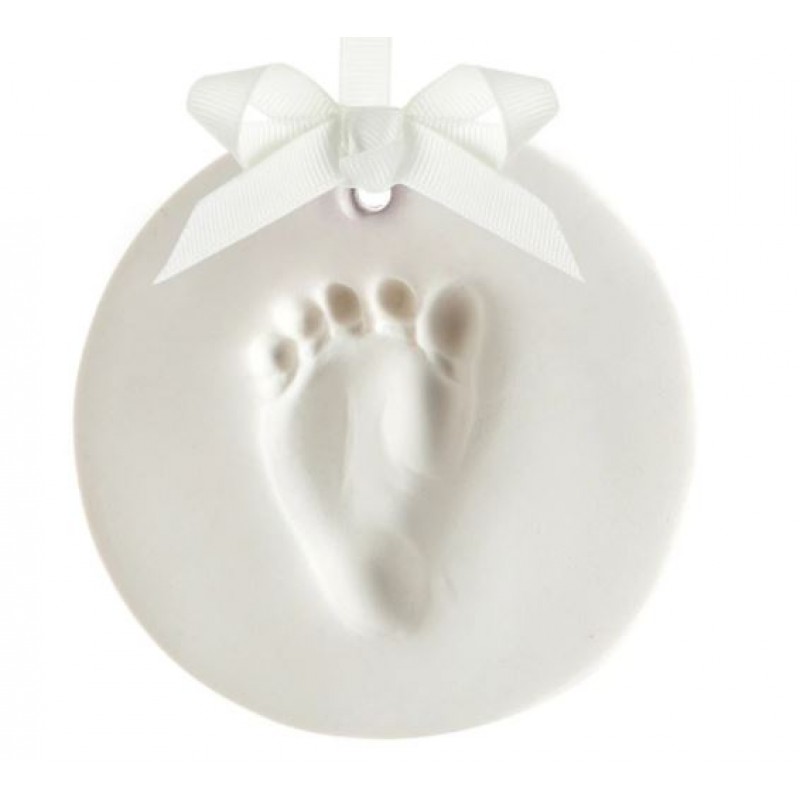Pearhead: Στολίδι με αποτύπωμα του μωρού σας με άσπρη κορδέλα